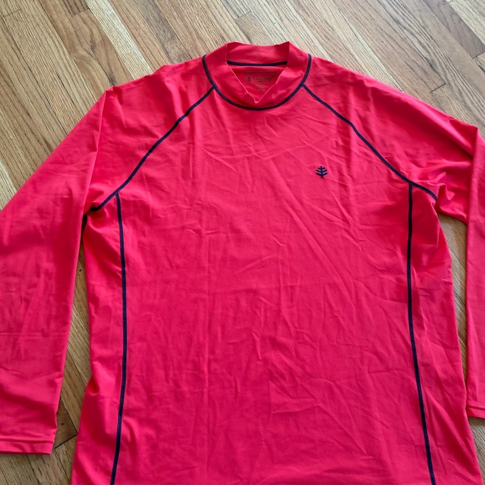 Coolibar UPF 50+ Rash Guard Shirt Men XL Swim Long Sleeve Mock Neck